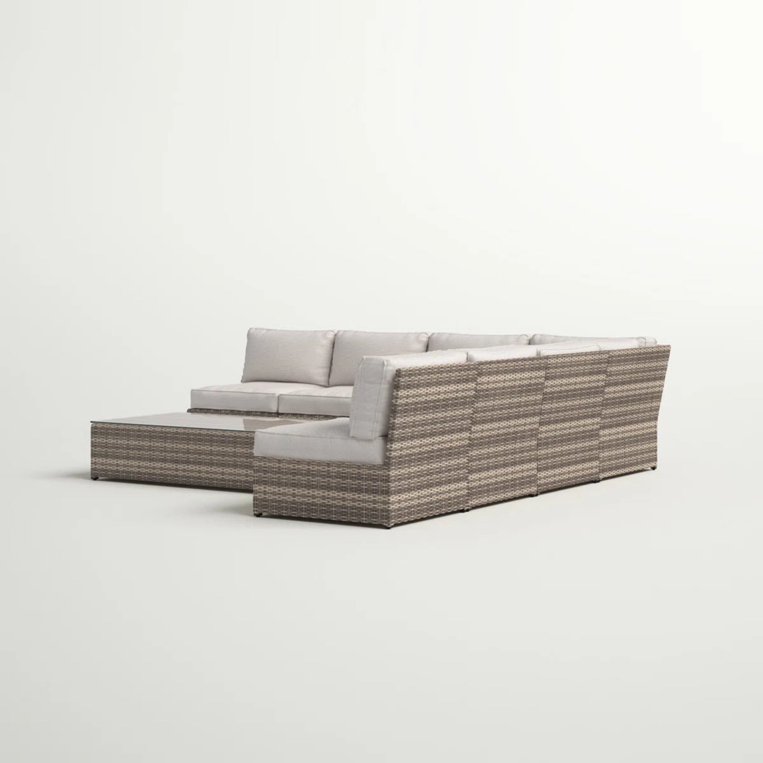 Fully Assembled 6-Piece Wicker Patio Seating Group with Cushions