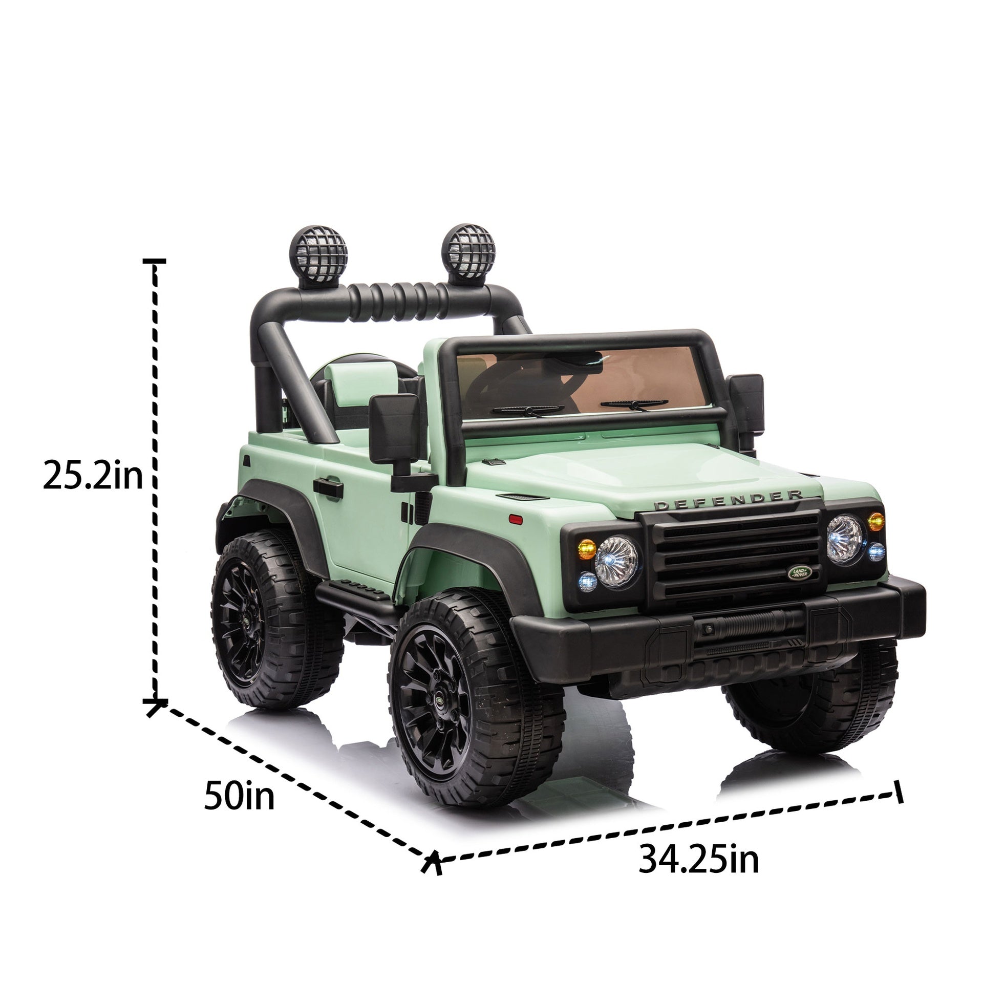 Licensed Land Rover Defender Volta 5008 24V Kids Ride On Car W/Parents Control,2wd,Four-wheel suspension,Bluetooth,MP3,Music,Adjustable volume,Power display,LED Lights,Speeds 1.86-3.11MPH for Kids 3-7