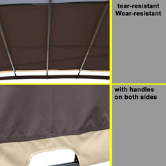 Universal Canopy Cover Replacement for 12x9 Ft Curved Outdoor Pergola Structure-Brown