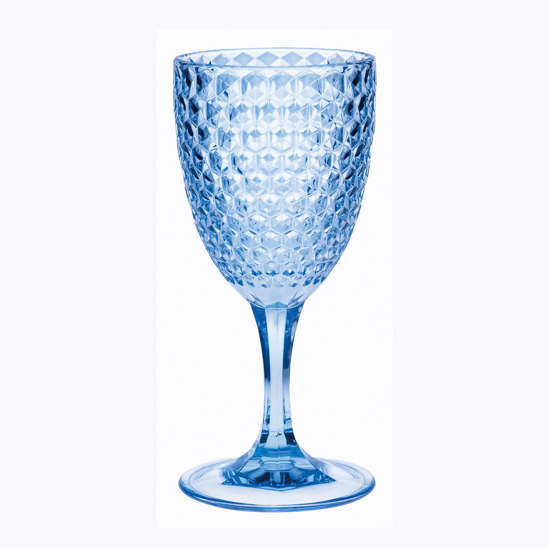 Diamond Cut Plastic Wine Glasses Set of 4 (12oz), BPA Free Acrylic Wine Glass Set, Unbreakable Red Wine Glasses, White Wine Glasses