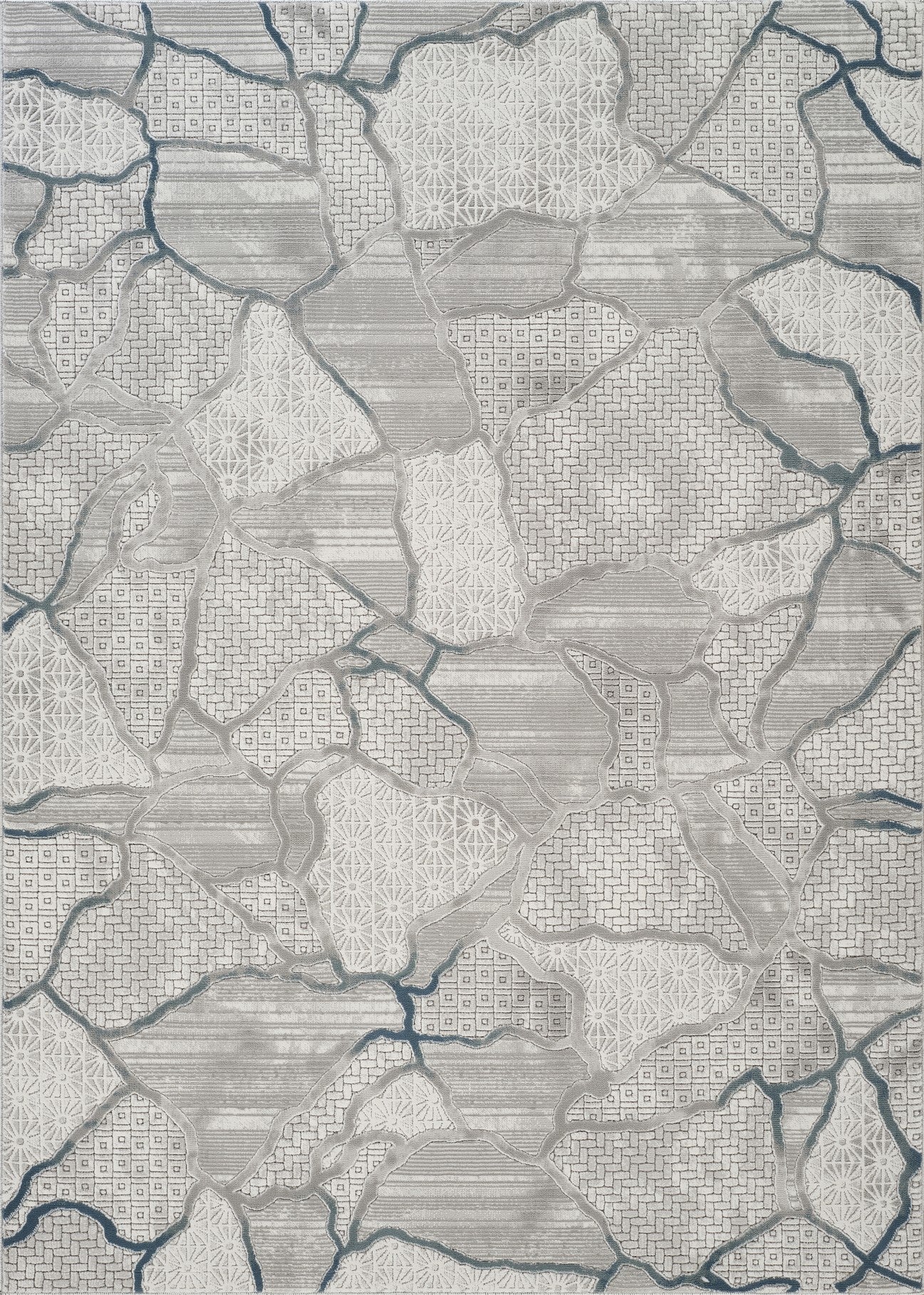 Geometrix GC_DIM1010 Gray 5 ft. 3 in. x 7 ft. 3 in. Area Rug