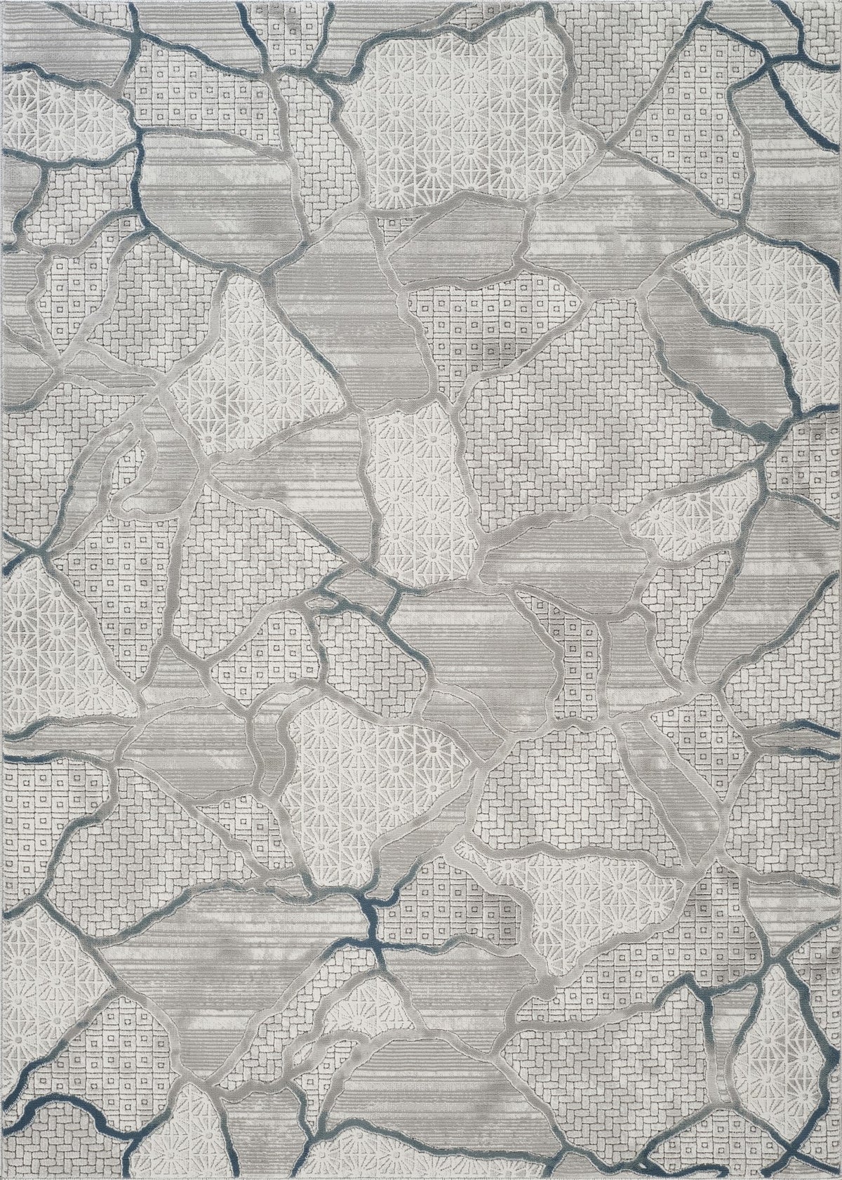 Geometrix GC_DIM1010 Gray 5 ft. 3 in. x 7 ft. 3 in. Area Rug