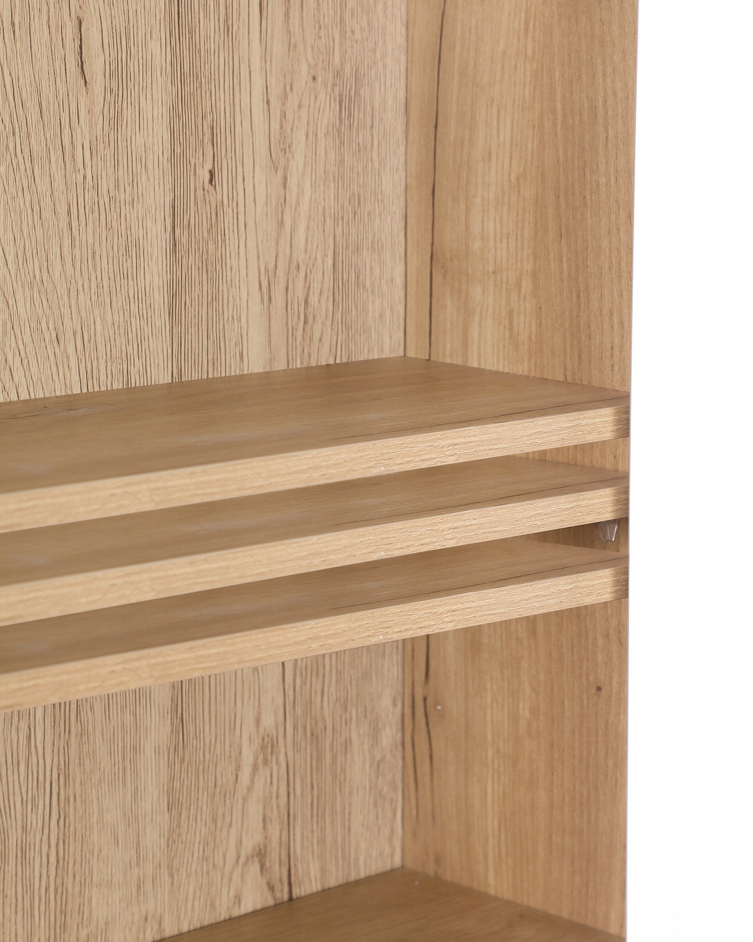 Bathroom Wall Cabinet with Double - Door, Bottom Shelf, Wavy - Patterned Doors, Adjustable Inner Shelf, Easy Installation, White & Natural Wood