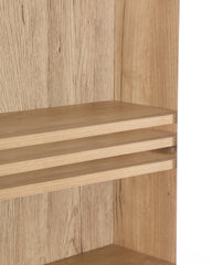 Bathroom Wall Cabinet with Double - Door, Bottom Shelf, Wavy - Patterned Doors, Adjustable Inner Shelf, Easy Installation, White & Natural Wood