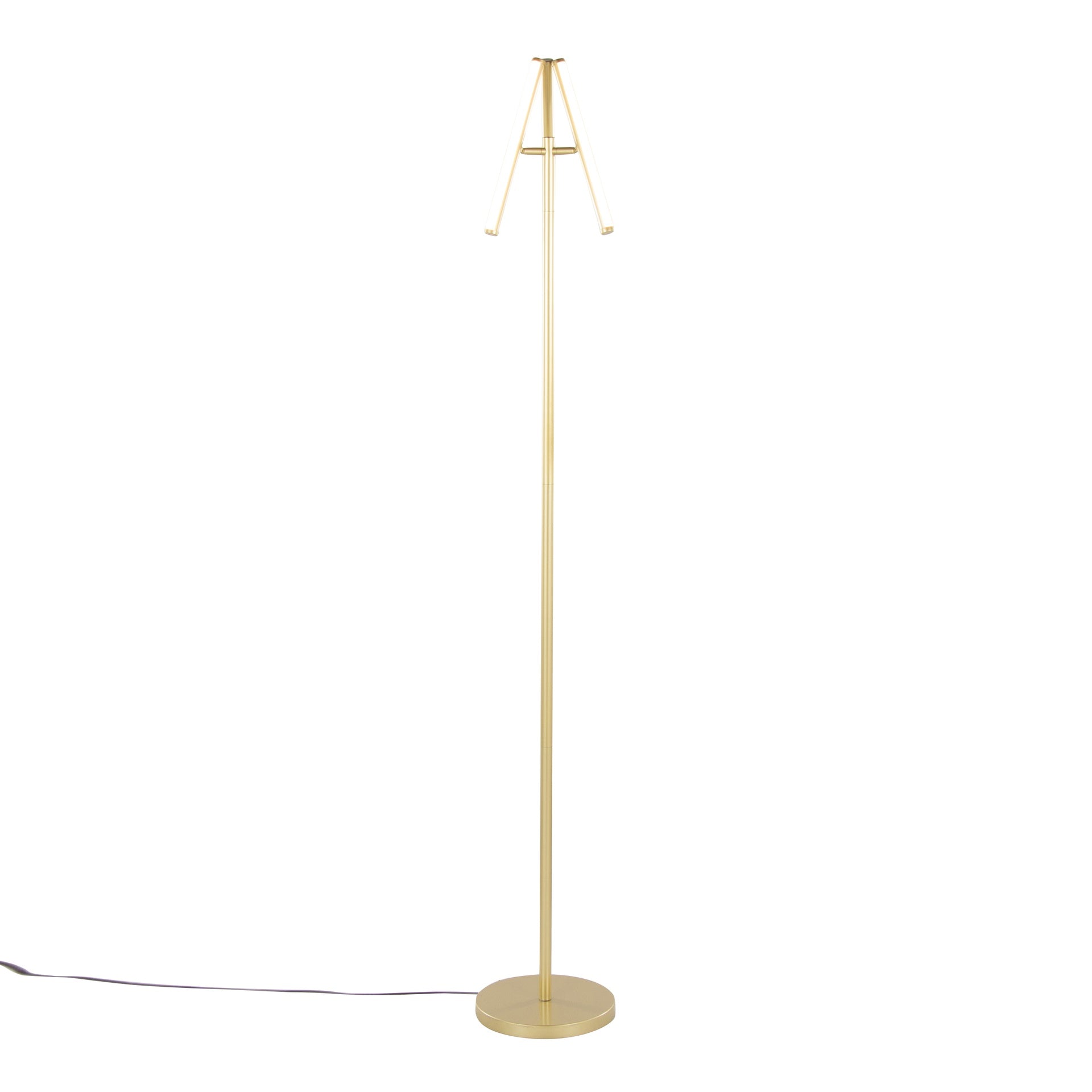 Icicle 65" Modern Swivel Floor Lamp in Gold Metal by LumiSource