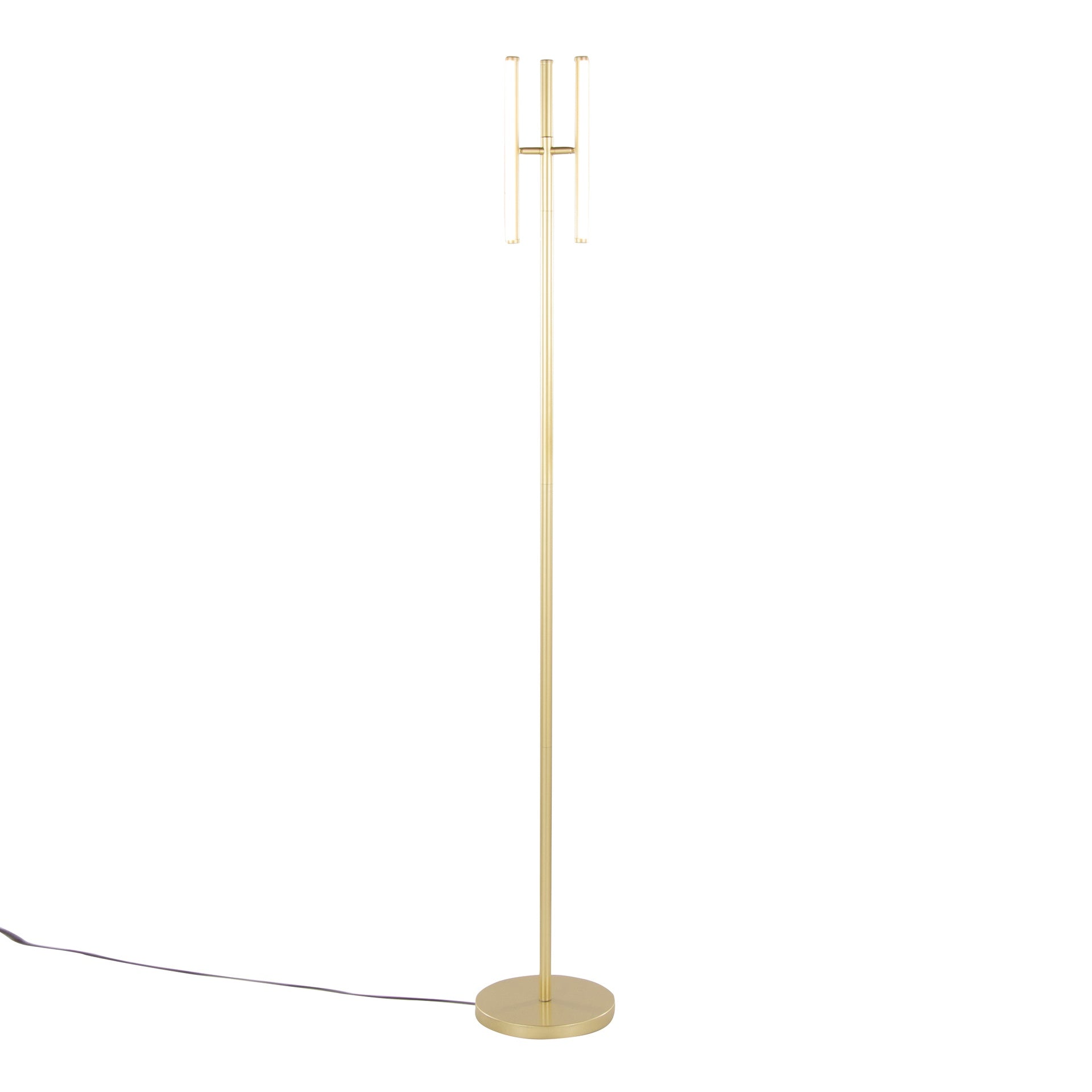 Icicle 65" Modern Swivel Floor Lamp in Gold Metal by LumiSource