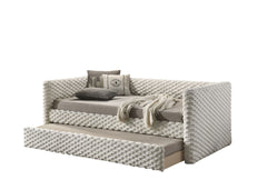 Transitional Style 1pc Twin Size Daybed w/ Trundle Plastic Legs Mattress Ready White Finish Primary Living Room