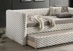 Transitional Style 1pc Twin Size Daybed w/ Trundle Plastic Legs Mattress Ready White Finish Primary Living Room