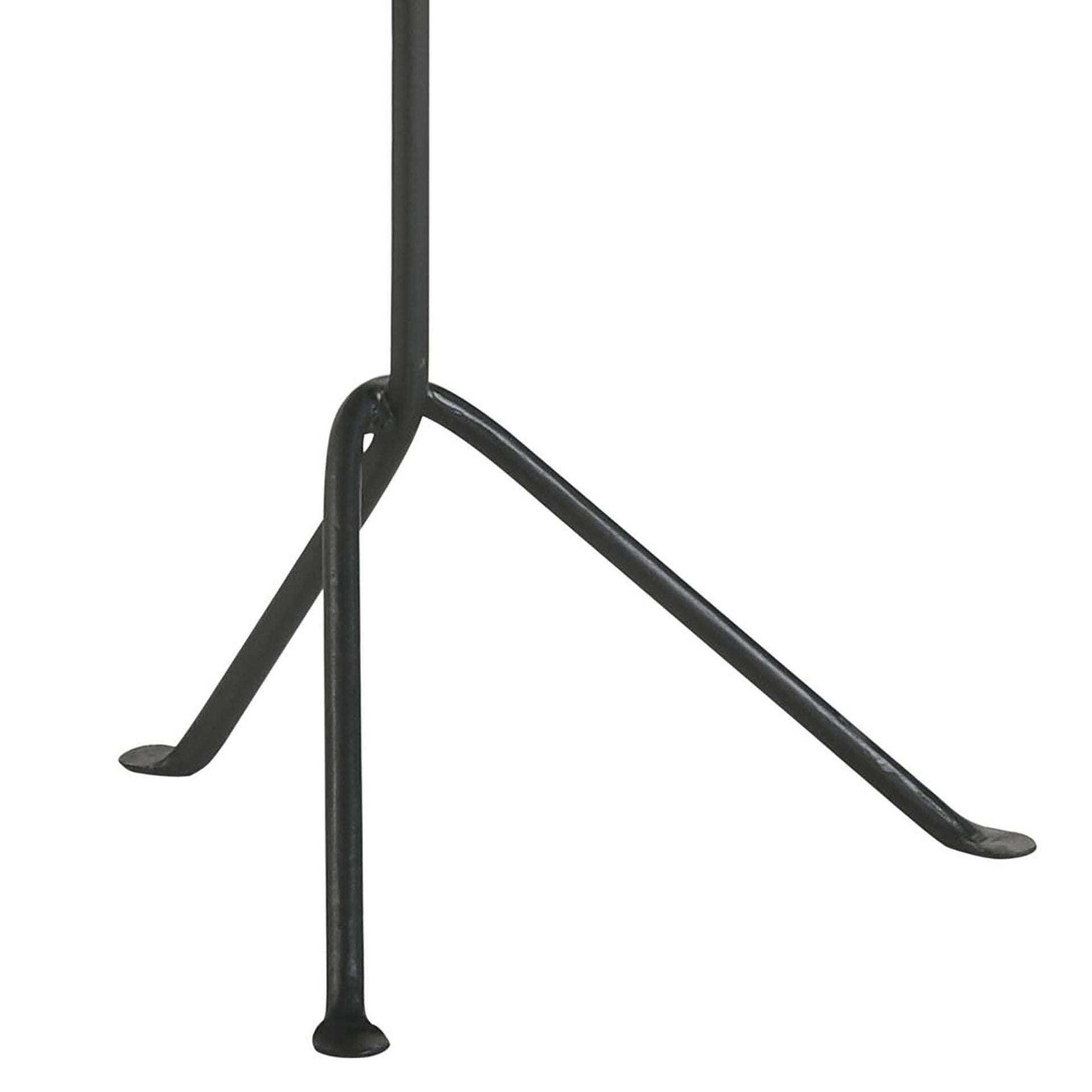Dark Brown and Gunmetal Accent Table with Tripod Legs