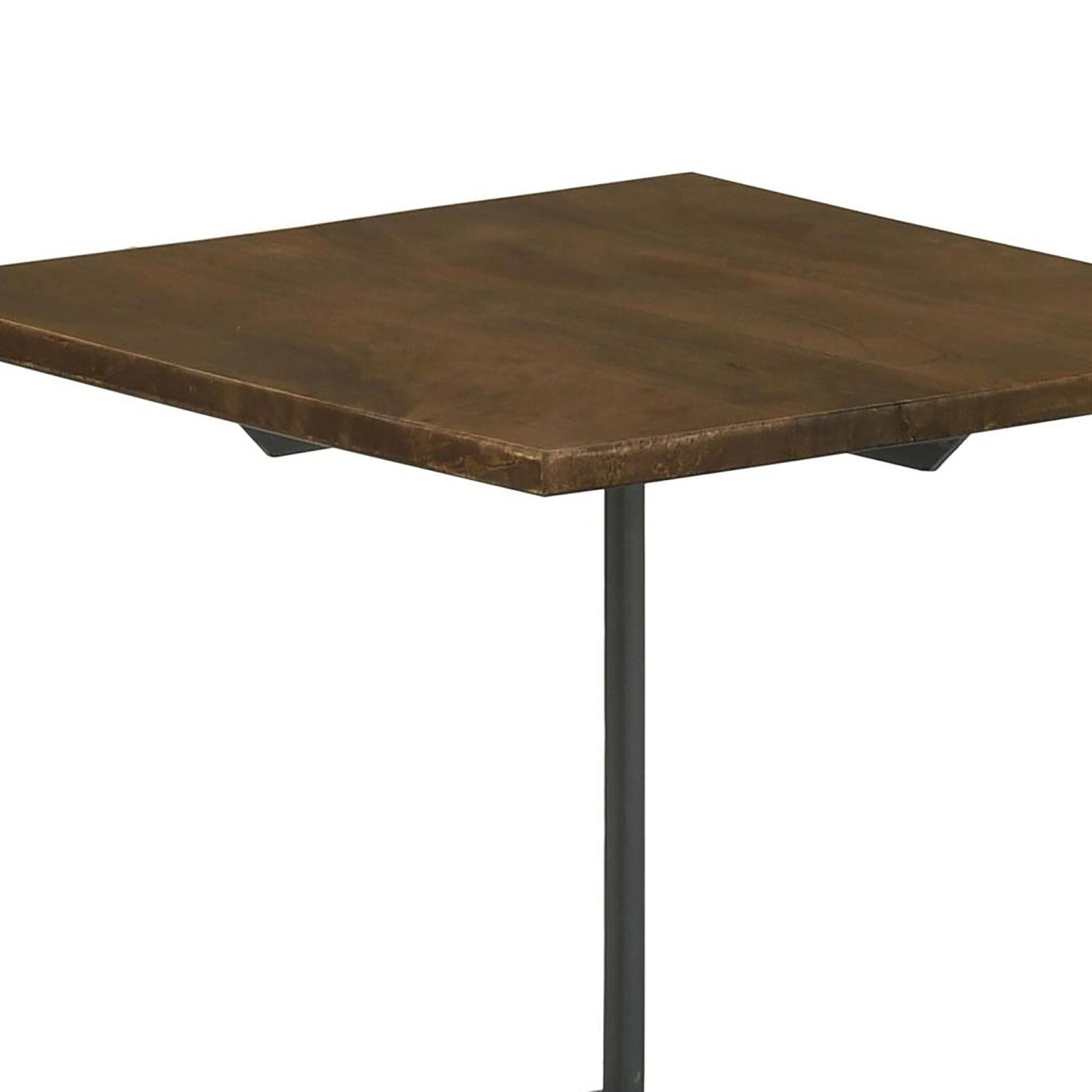 Dark Brown and Gunmetal Accent Table with Tripod Legs