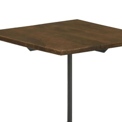 Dark Brown and Gunmetal Accent Table with Tripod Legs