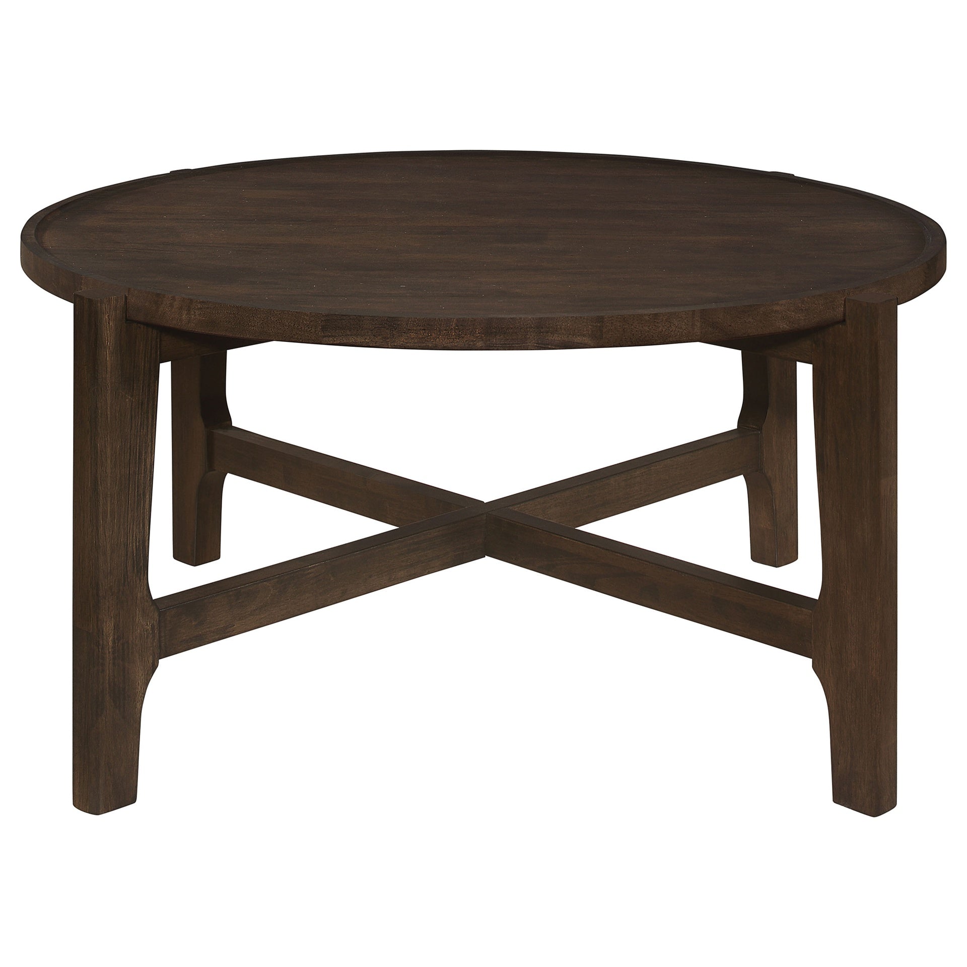 Mavis Dark Brown Round Solid Wood Coffee Table