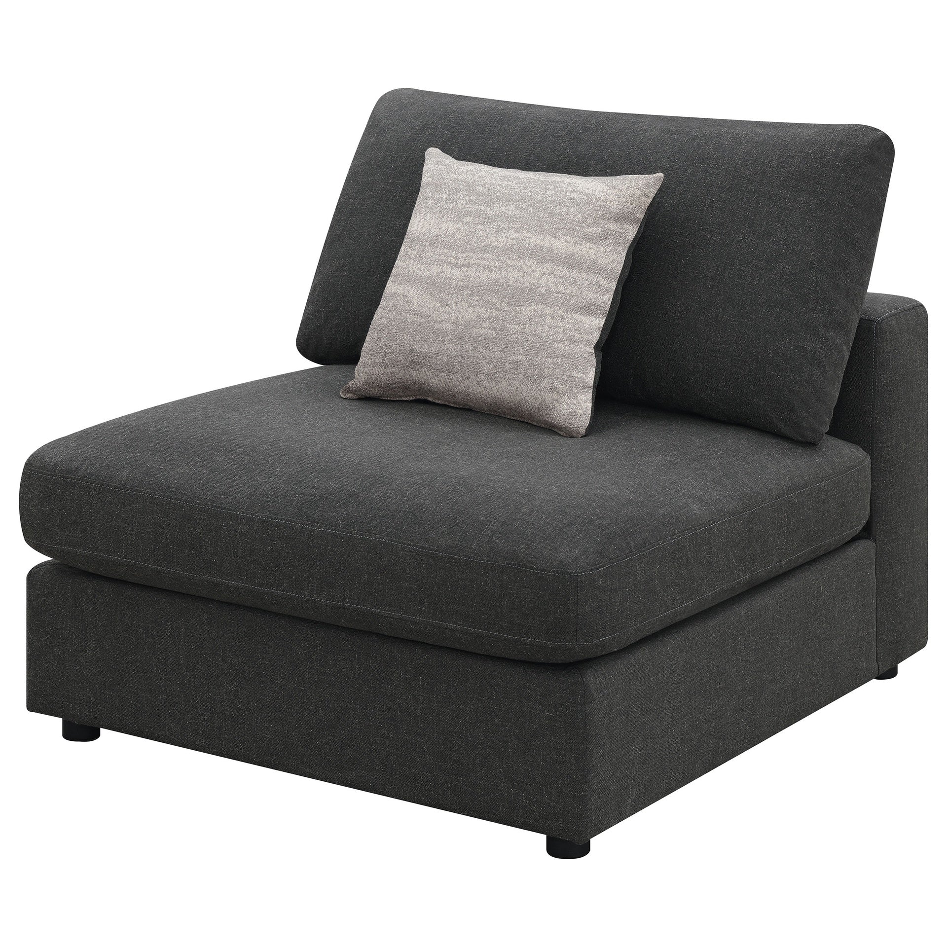 Duncan Charcoal Upholstered Armless Chair with Removable Cushions