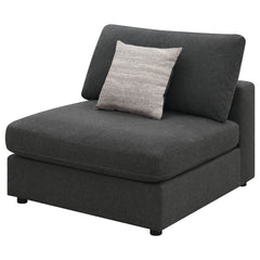 Duncan Charcoal Upholstered Armless Chair with Removable Cushions