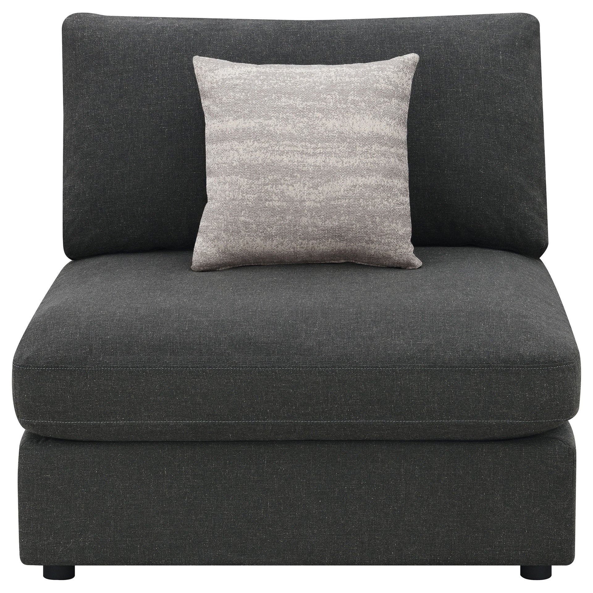 Duncan Charcoal Upholstered Armless Chair with Removable Cushions