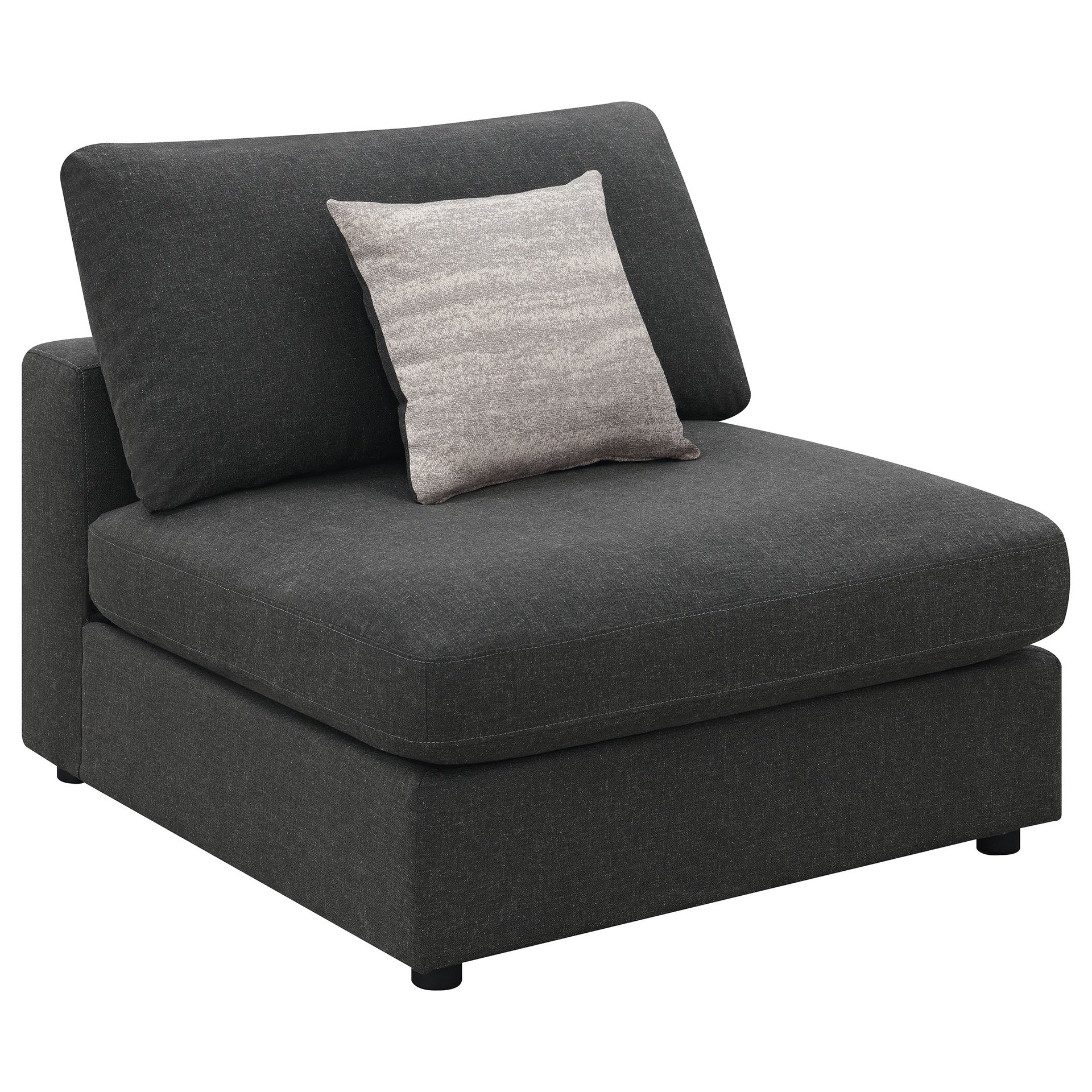 Duncan Charcoal Upholstered Armless Chair with Removable Cushions