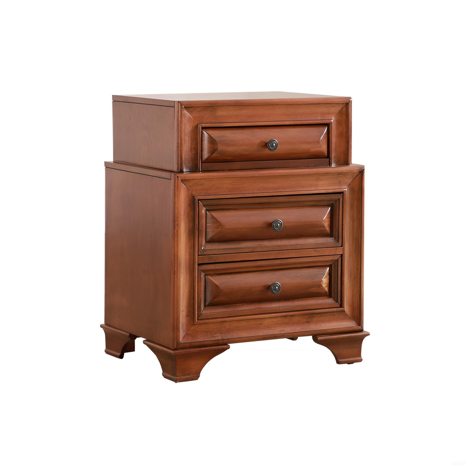 Charming Oak Nightstand With Curved Fronts