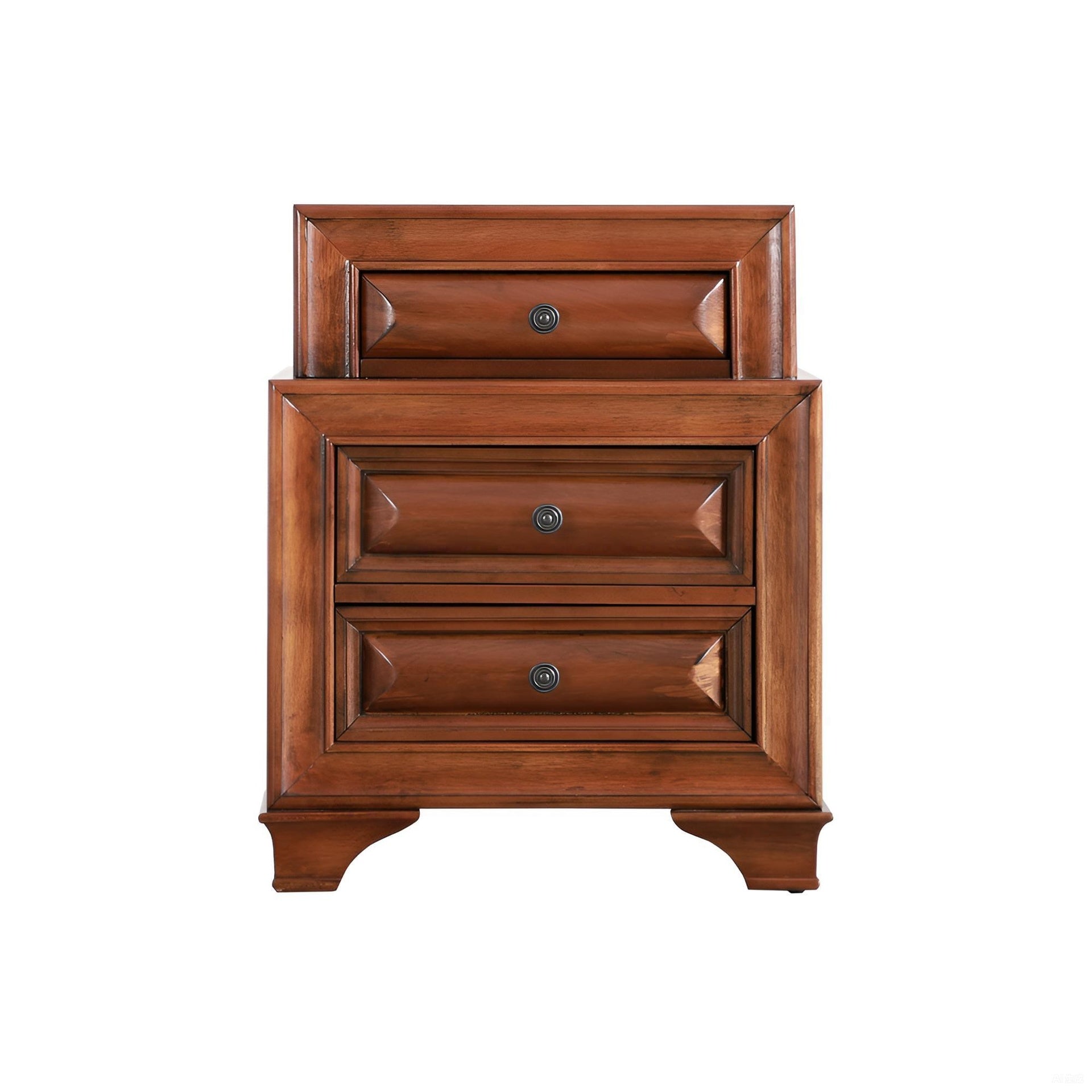 Charming Oak Nightstand With Curved Fronts