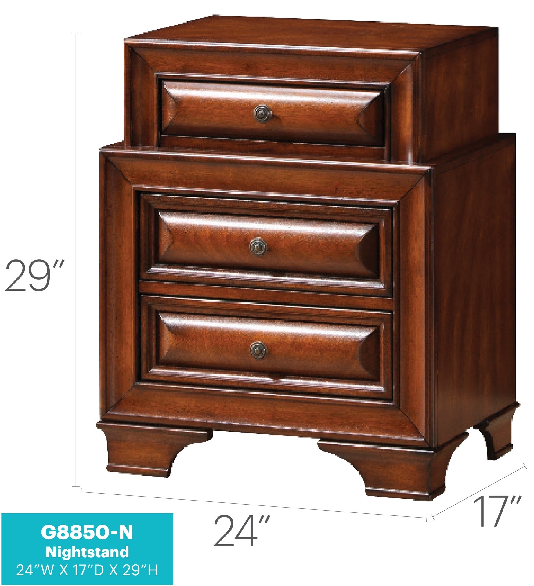 Charming Oak Nightstand With Curved Fronts