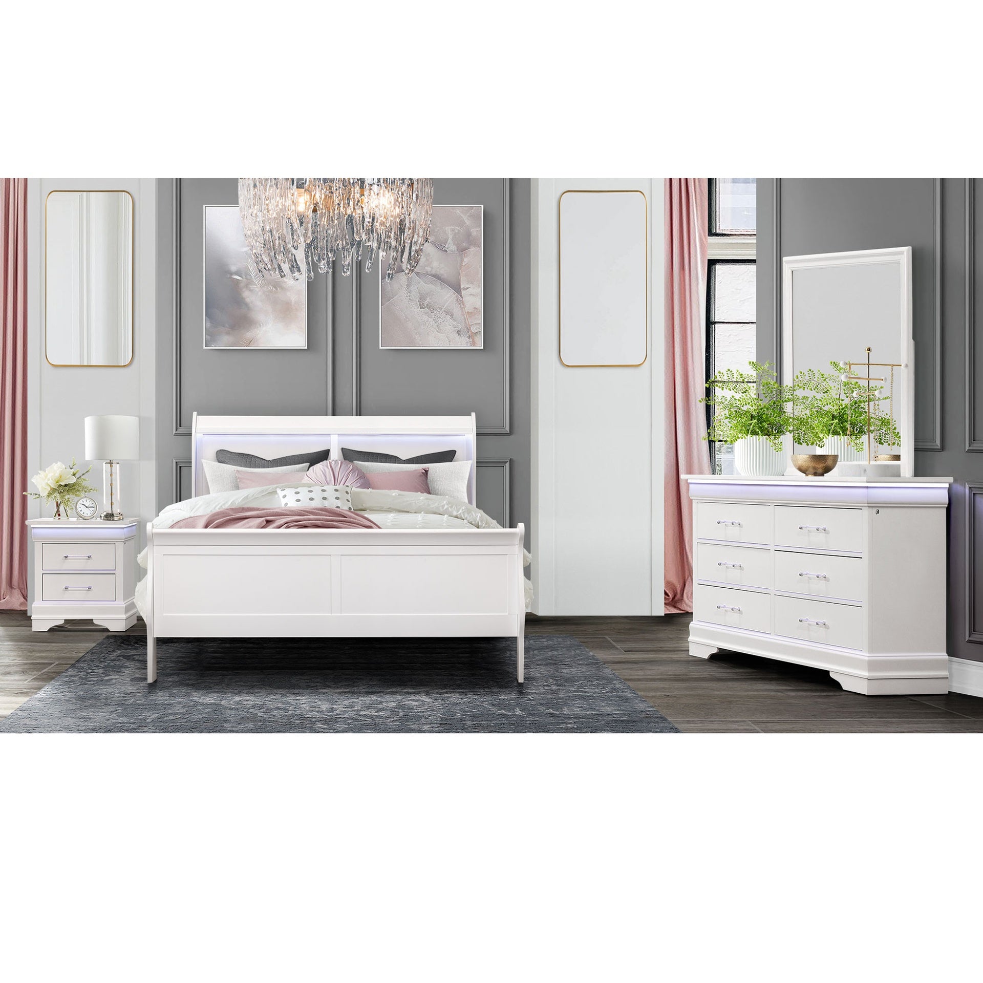 CHARLSTON WHITE KING BEDROOM SET