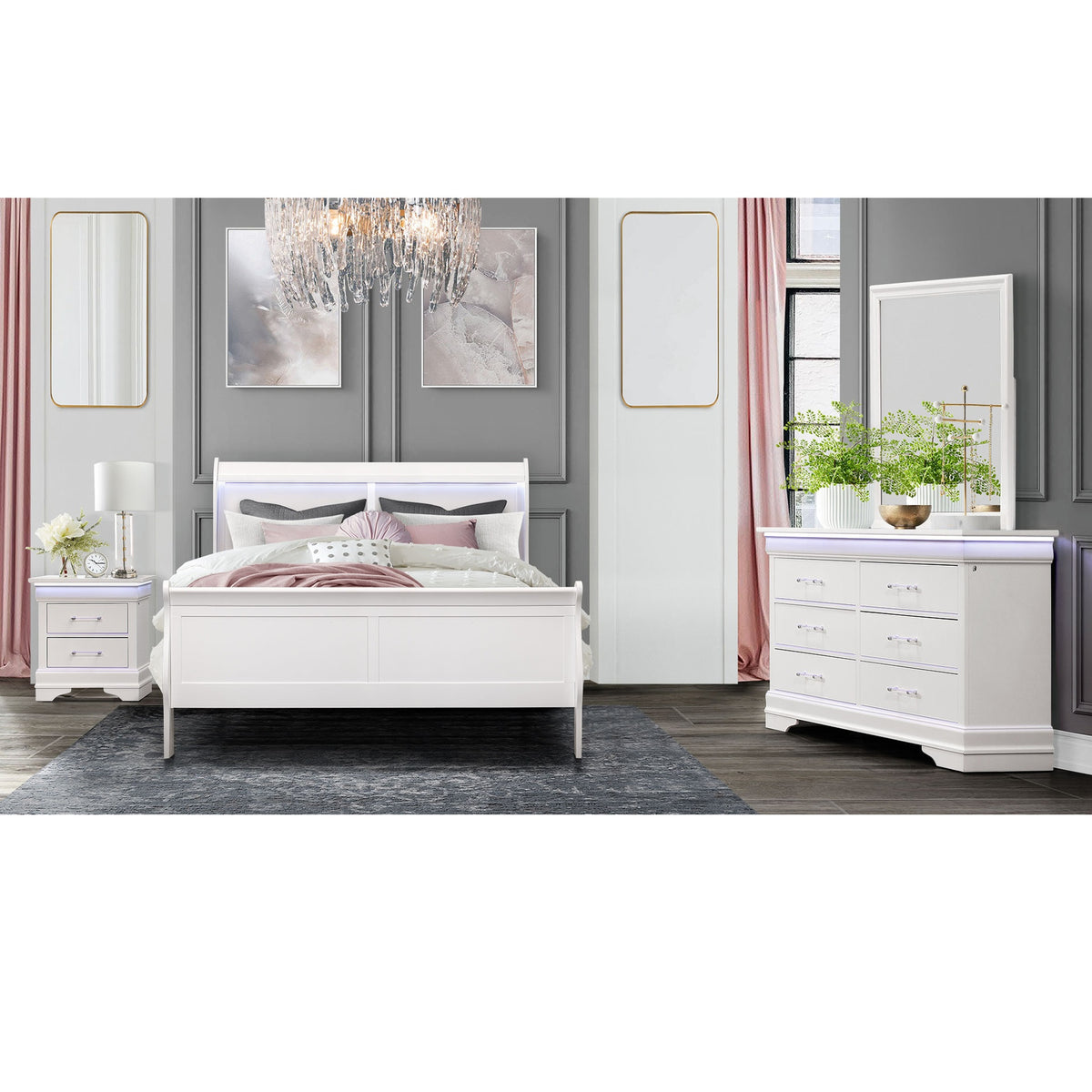 CHARLSTON WHITE KING BEDROOM SET