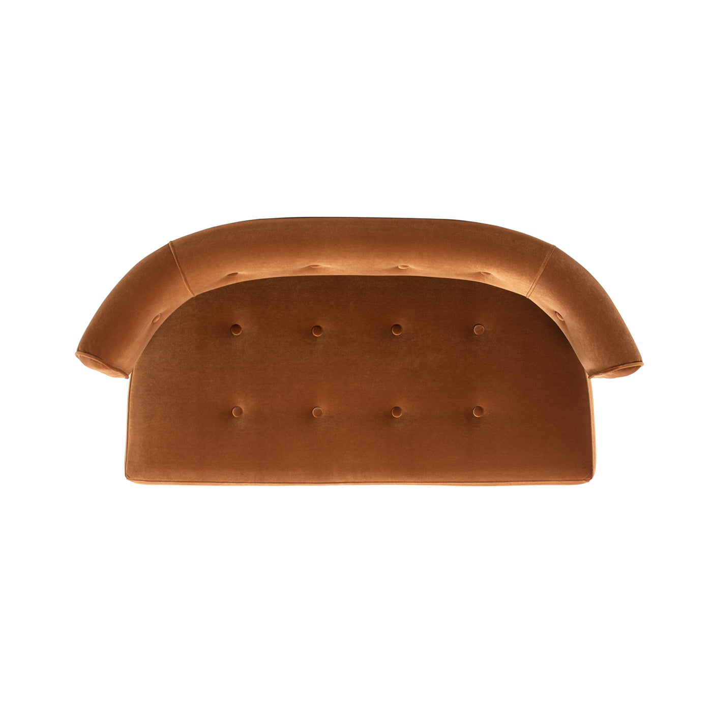 Jared Roll Arm Tufted Bench Settee, Burnt Orange Performance Velvet