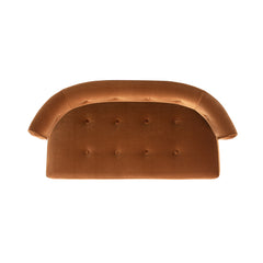 Jared Roll Arm Tufted Bench Settee, Burnt Orange Performance Velvet