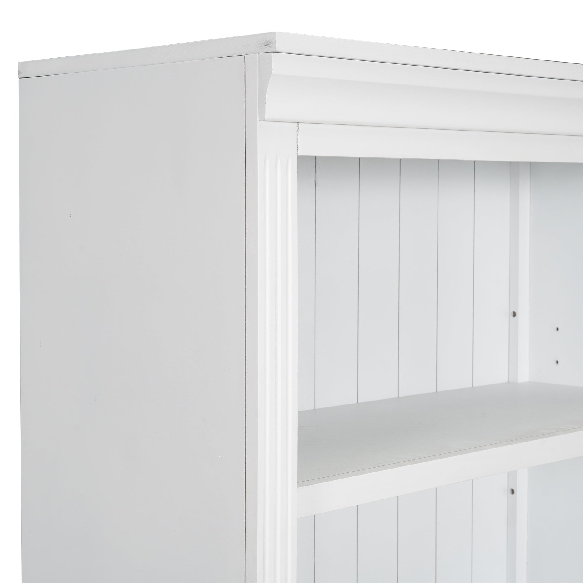 83" Tall Wood Bookcase Suite with light strip ,5-Tier Decor Bookcase Suite with Adjustable Shelves,Storage Organizer,Free Standing Storage Shelves Suite for Living Room,Home Office,White