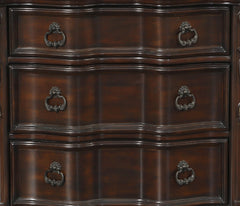 Royal Bedroom Cherry Finish Nightstand of 3 Drawers Ring Pulls Traditional Home Furniture