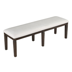 Classic Style Dark Espresso Finish Dining Bench 1pc Upholstery Seat Wooden Dining Room Furniture