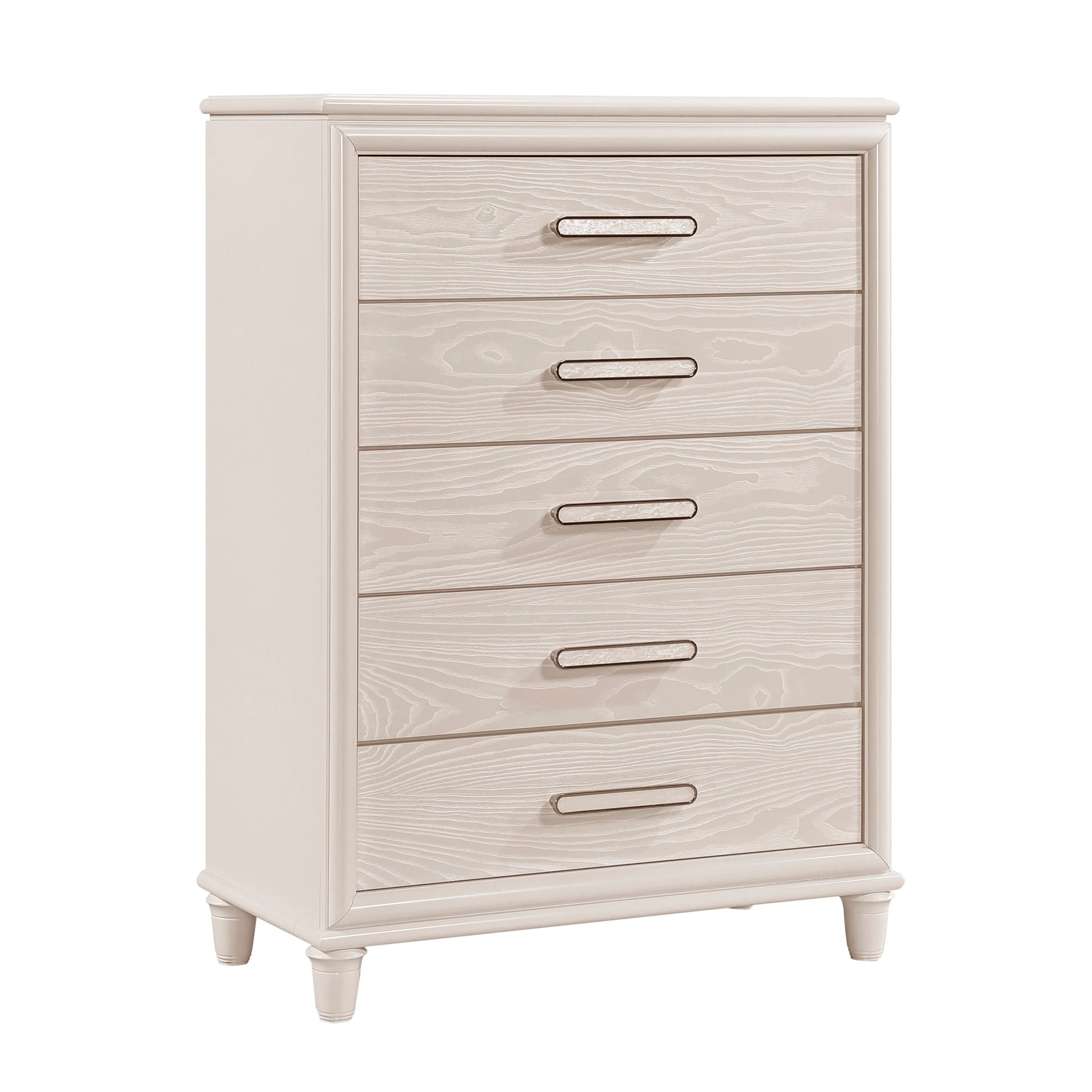 Modern Glam Style Five-Drawer Storage Chest Wooden Bedroom Furniture 1pc