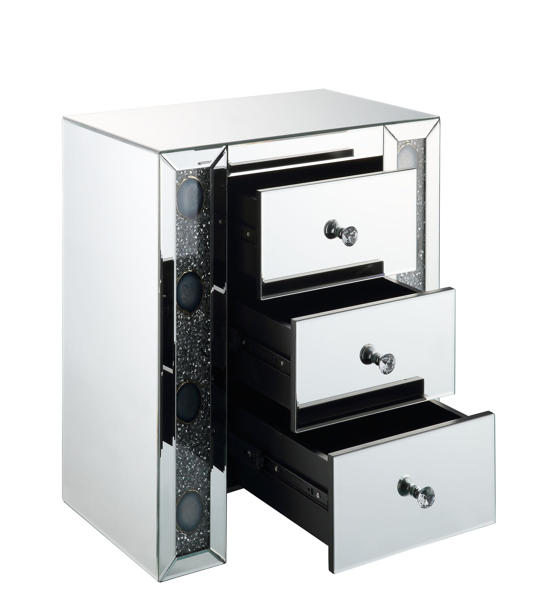 Sonia Mirrored & Faux Agate Stone Finish Accent Table (Assembled)