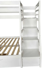 Jason White Finish Twin/Full Bunk Bed W/Trundle & Storage