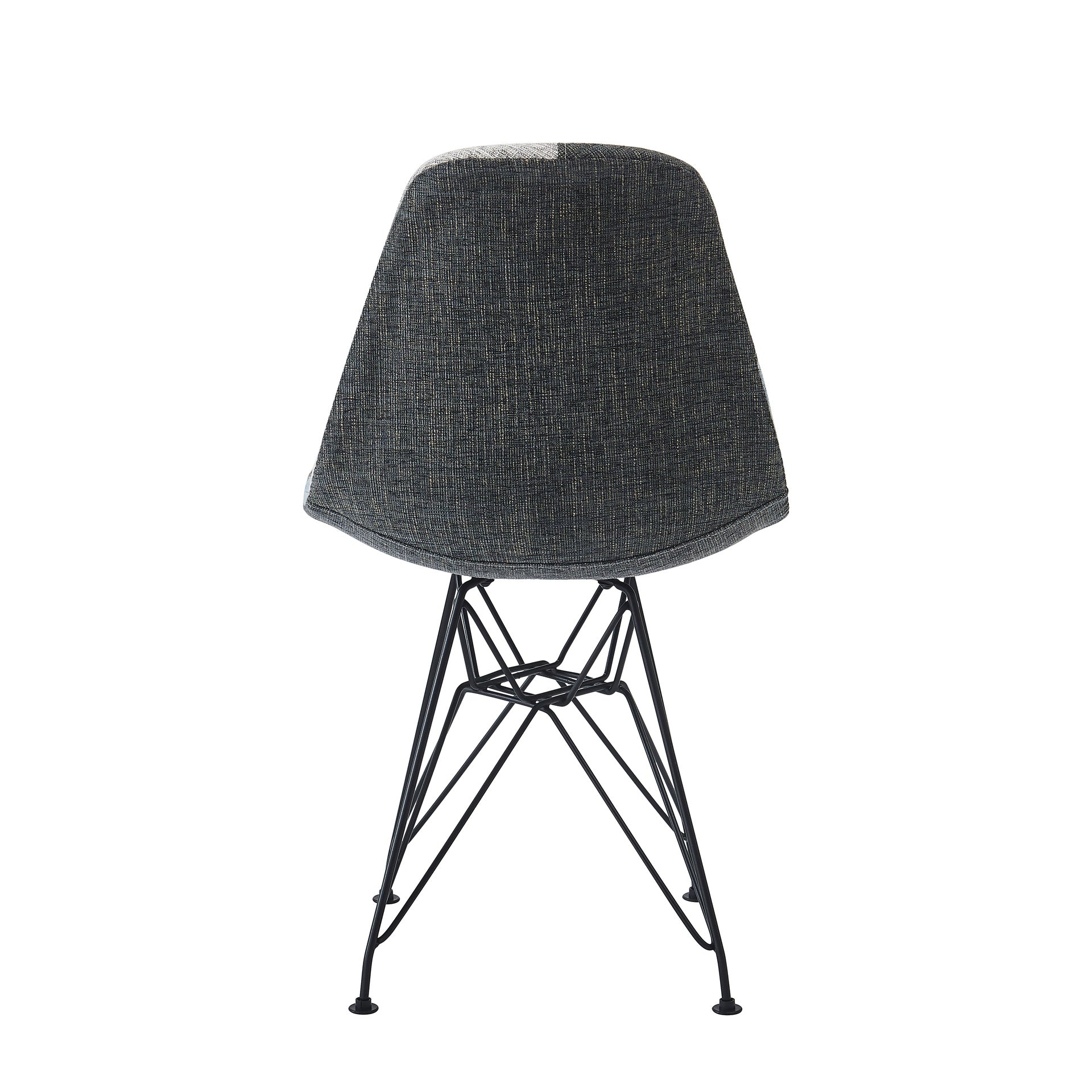 Patchwork Accent Chair Bohemian Style Fabric‎ Chair with Chromed Legs Geometric Pattern Chair, 18"D x 21"W x 32"H, Set of 2