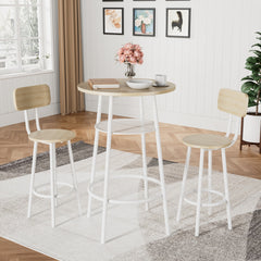 Bar table, equipped with 2 bar stools , with backrest and partition