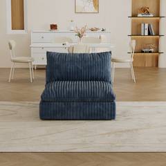 Cloud Sofa,Corduroy Fabric,Deep Seat Couches,Double-layer design,Removable  Cushion,No Assembly, DIY Combination for Living room, Bedroom,Conference room ,Apartment,Blue