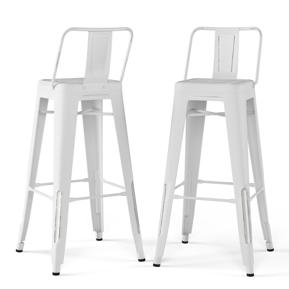Rayne - 30" Metal Bar Stool (Set of 2) - Distressed White