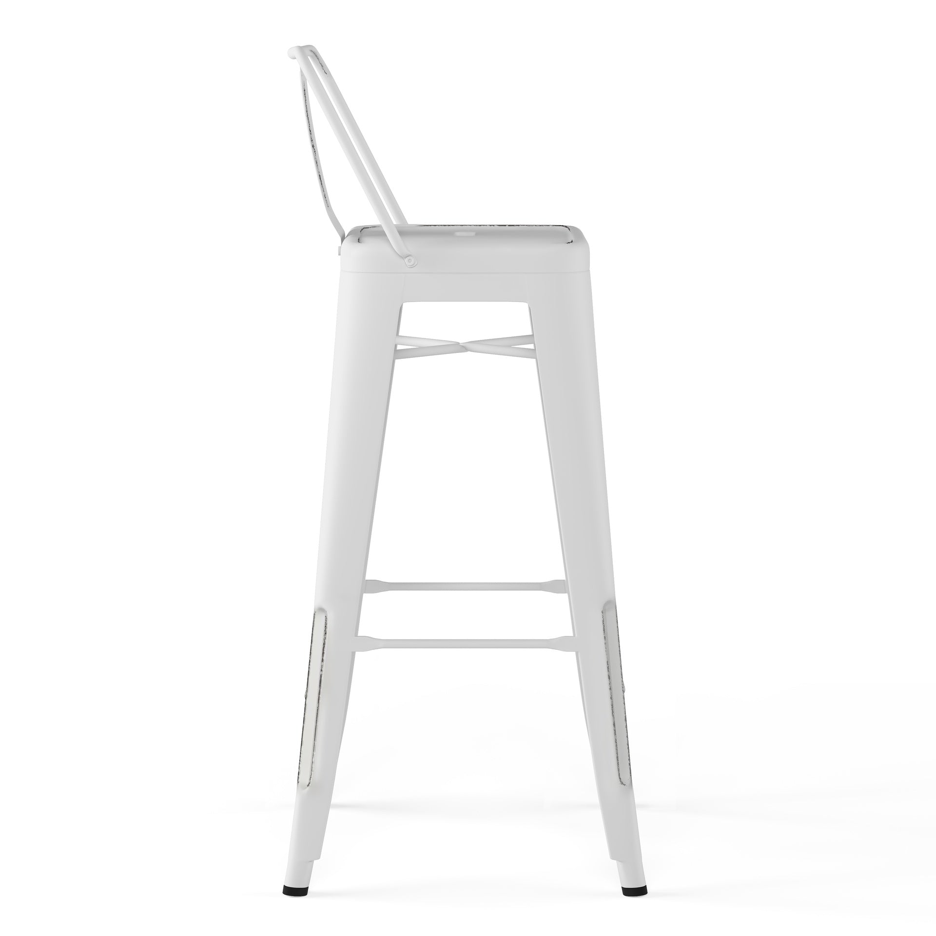 Rayne - 30" Metal Bar Stool (Set of 2) - Distressed White