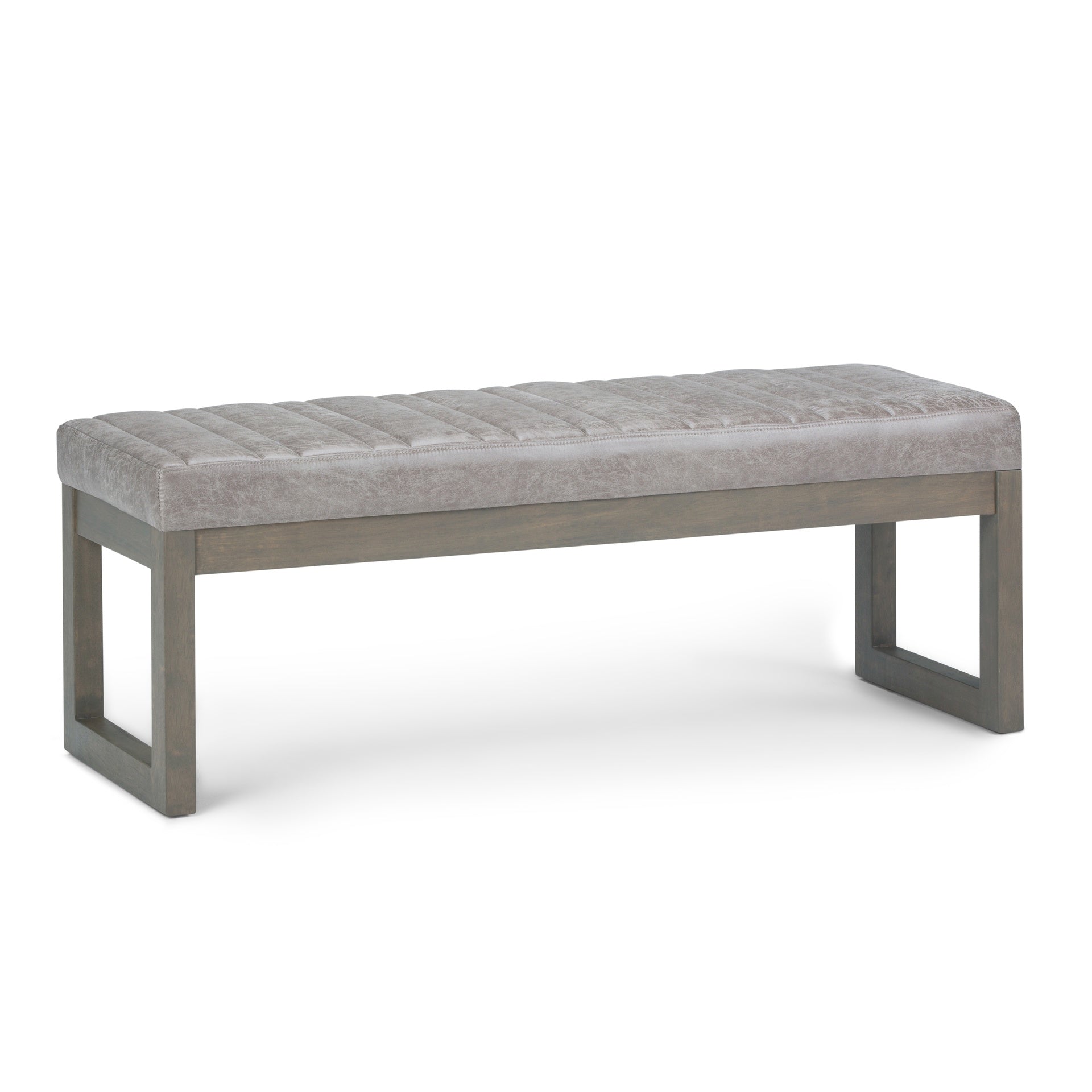 Casey - Ottoman Bench - Distressed Grey Taupe