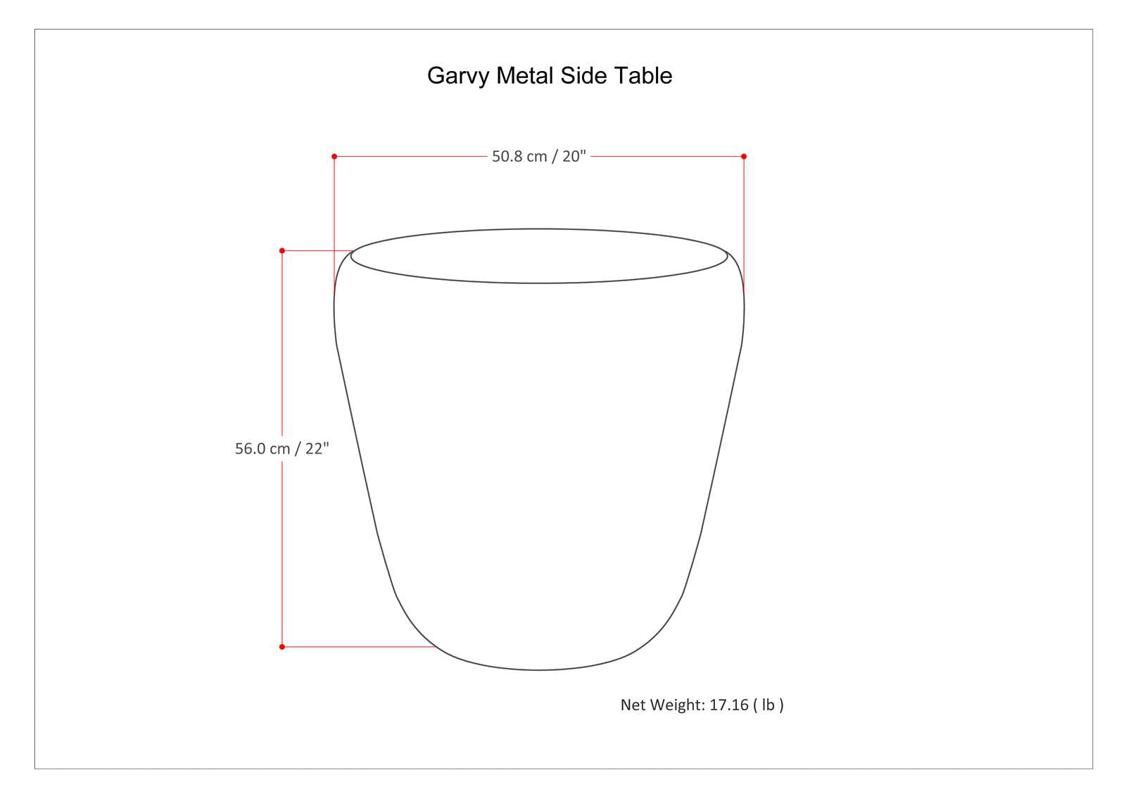 Garvy - Metal Side Table - Rustic Bronze