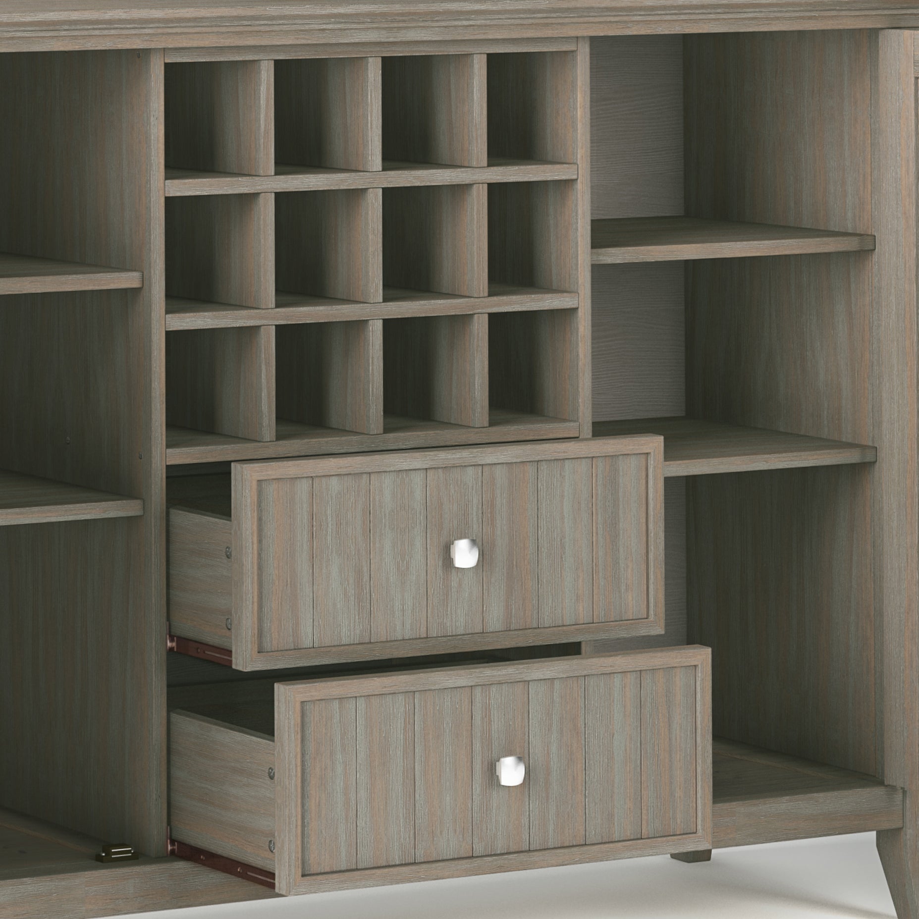Bedford - Sideboard Buffet and Wine Rack - Distressed Grey