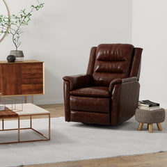 Global Home Swivel Recliner with Manual Footrest In Brazil Cognac