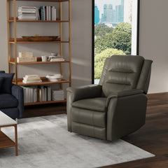 Global Home Swivel Recliner with Manual Footrest In Madras Gray