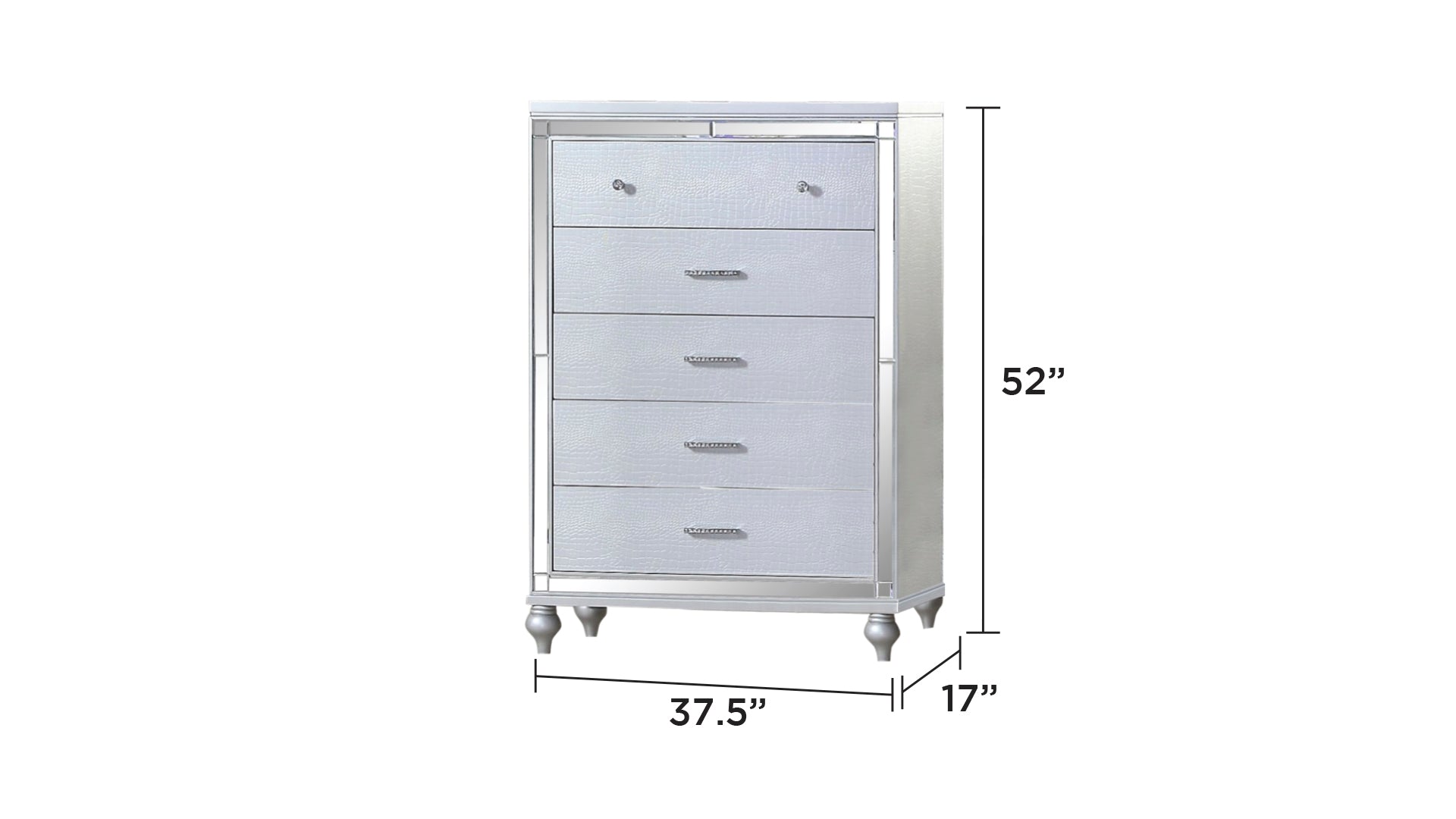 LIZZELLE Upholstery Wooden Queen 5 PC Bedroom set with Ambient lighting in Gray Velvet Finish(NJ INVENTORY)