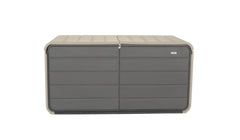 260 Gallon Plastic Deck Box, Large Patio Storage Box with Lock, Wheels & Waterproof Lid for Outdoor Cushions, Garden and Pool Supplies (Gray)