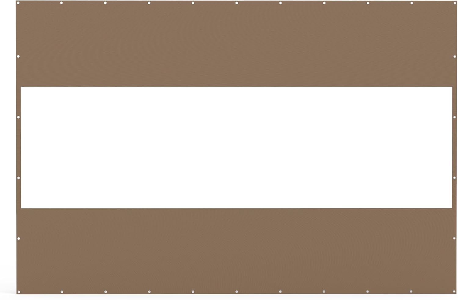 Heavy Duty Outdoor Clear Panel Curtain, 18 oz Waterproof PVC Polyester Curtain, Weather Resistant & Tearproof for Patios, Gazebos, Pergolas, Privacy Screen (8'H x 12'W, Brown)