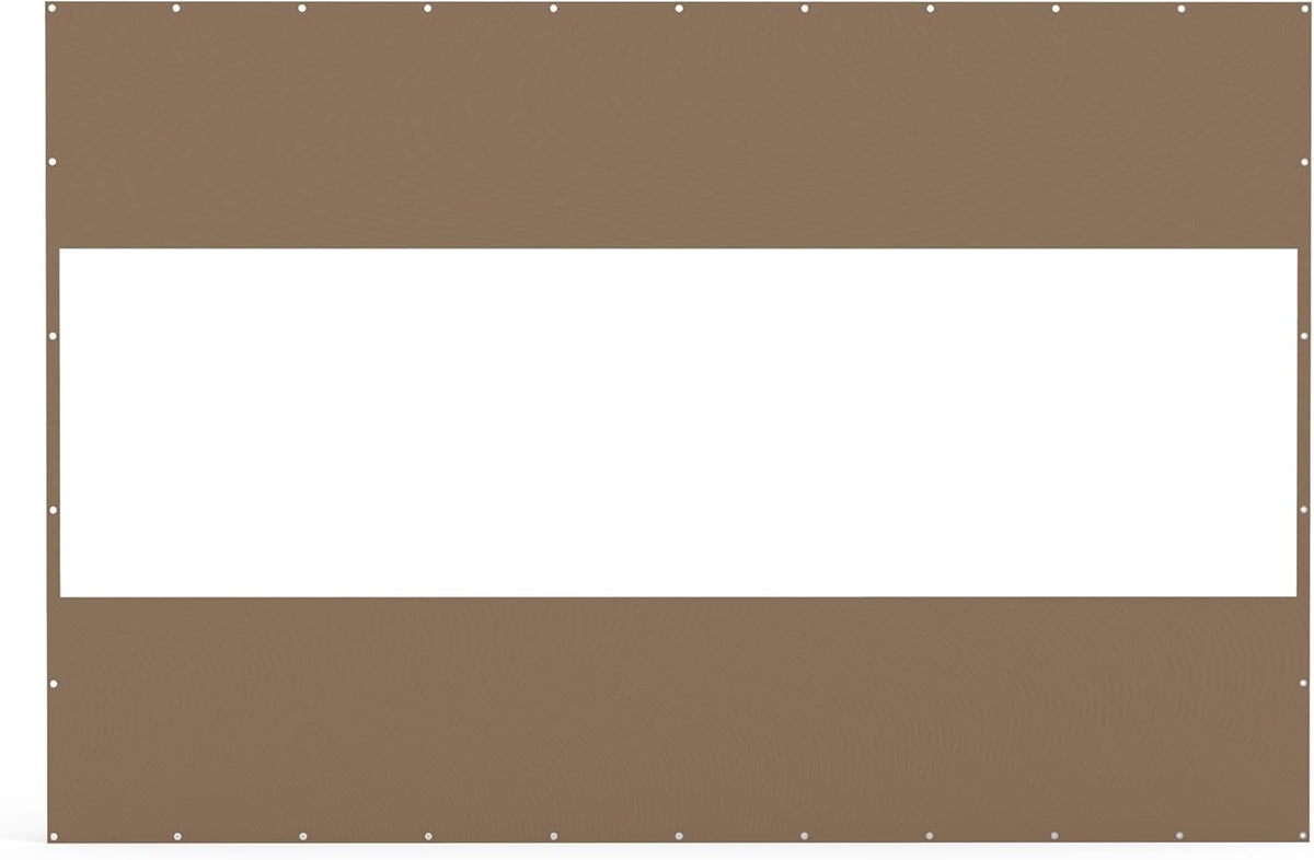 Heavy Duty Outdoor Clear Panel Curtain, 18 oz Waterproof PVC Polyester Curtain, Weather Resistant & Tearproof for Patios, Gazebos, Pergolas, Privacy Screen (8'H x 12'W, Brown)