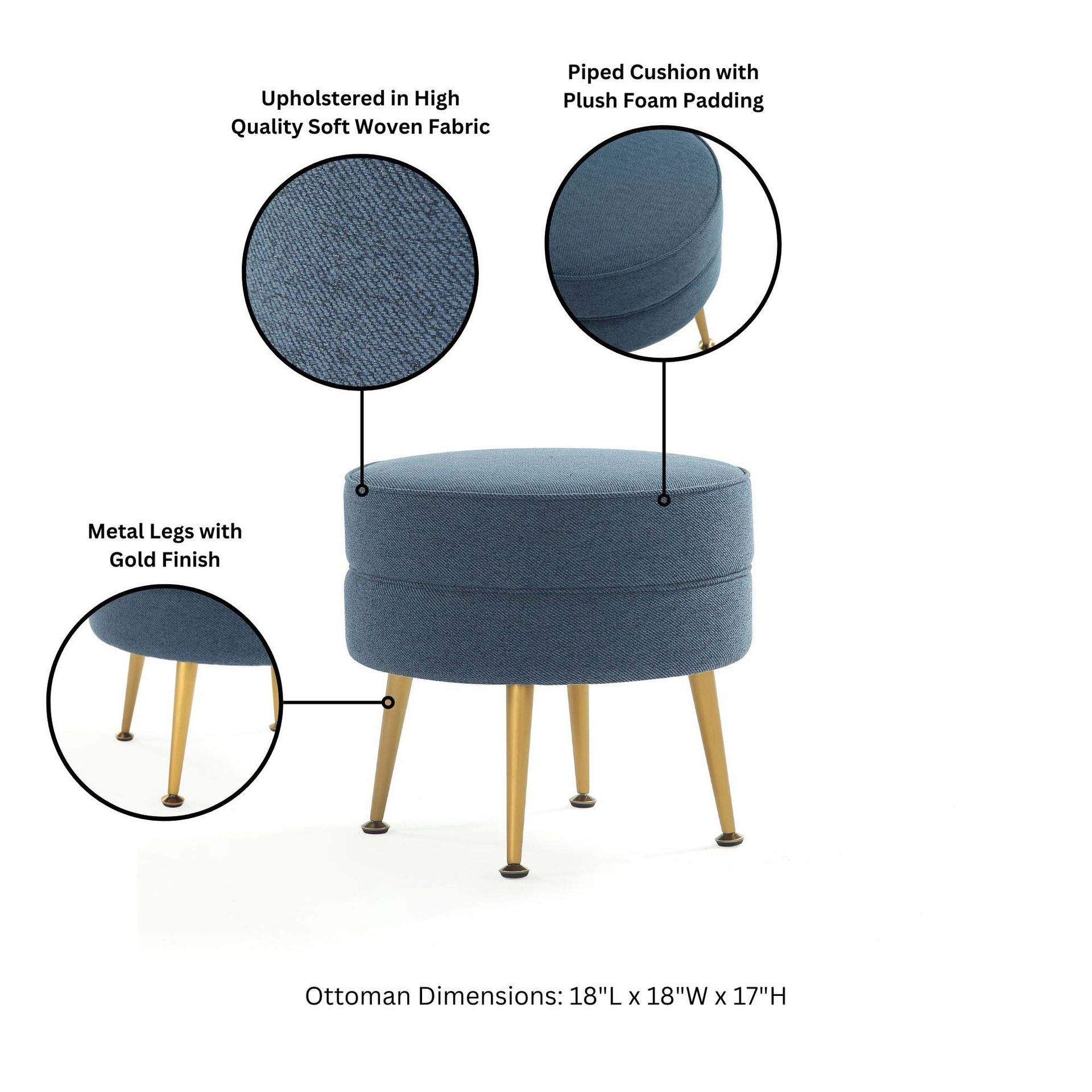 Accent Ottoman in Blue