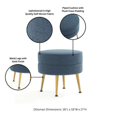 Accent Ottoman in Blue