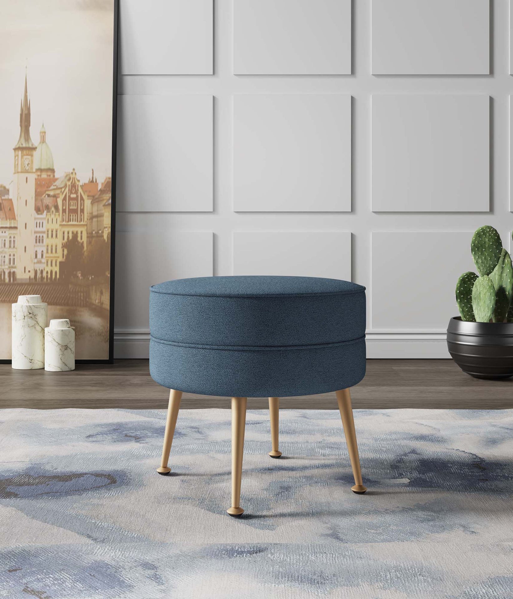 Accent Ottoman in Blue